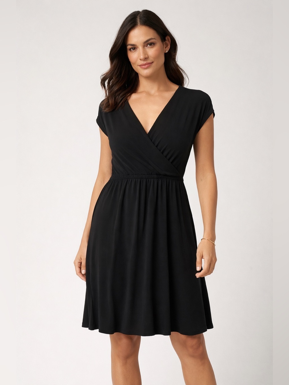 Tommy Bahama Black Wrap Dress M Summer Resort Jersey Coastal Surplice Style
